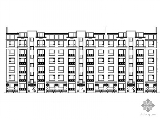 多层单元式住宅楼资料下载-[大庆]某六层欧陆式住宅楼建筑施工图(板式、顶层复式)