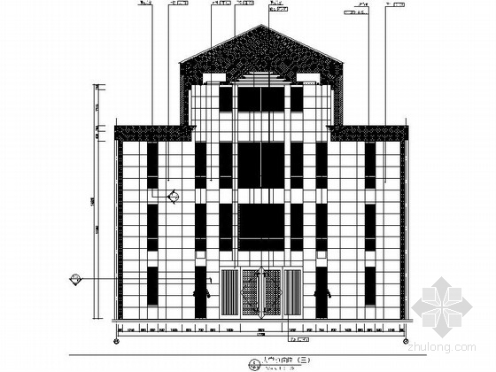 [浙江]新城核心区雅致中式风情会所设计装修施工图（含效果及手绘图-[浙江]知名地产核心区雅致中式风情会所设计装修施工图（含效果及手绘图）大堂立面图 