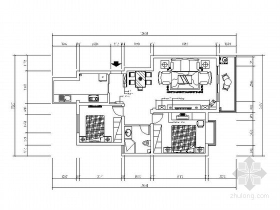 95平两居室装修效果图资料下载-现代简洁风格两居室装修图（含效果图）