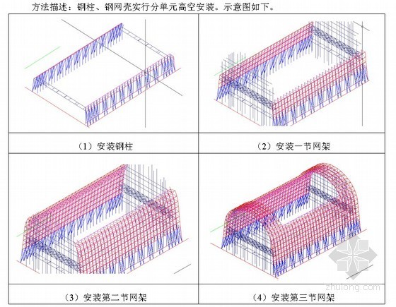 [北京]加工车间钢结构施工方案（网壳结构、钢框架结构、中建）- 
