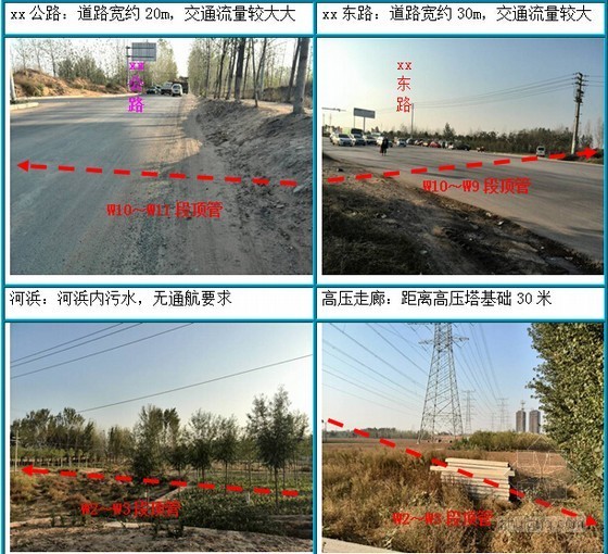 [郑州]下穿市政道路大刀盘土压平衡顶管施工方案（99页 DN3200顶管）-顶管路线图 