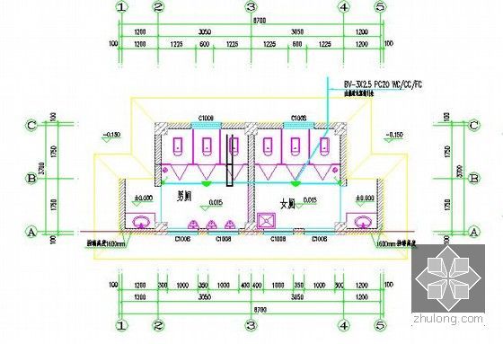 [安徽]2015年7月美好乡村整治工程预算书及施工图纸(道路景观亮化)-底层电气平面图