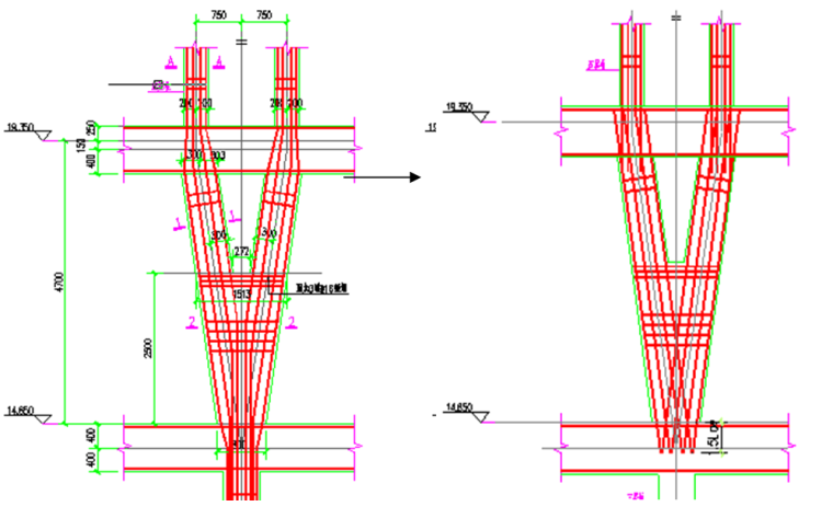 柱筋加密图资料下载-建筑工程转换层Y型柱施工工法