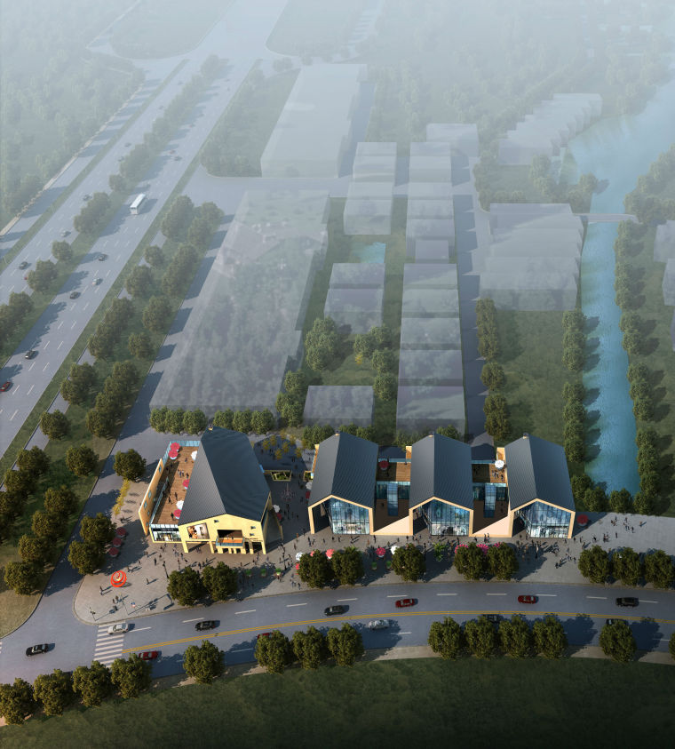 抱鼓石3dmax模型资料下载-中式园林商业建筑模型3dmax设计