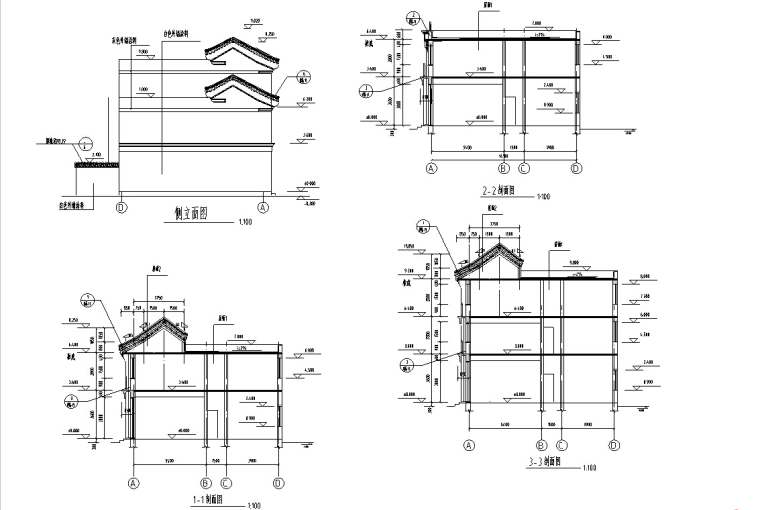 多层仿古式中式居住建筑设计方案（全套施工方案CAD）-多层仿古式中式居住建筑设计方案5