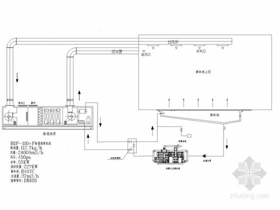 [云南]知名中学游泳池给排水全套图纸（水处理恒温恒湿、循环水处理）-除湿通风系统 