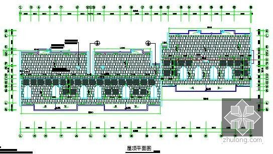 [毕业设计]江苏6层框架结构住宅楼建筑工程施工图预算书(含钢筋工程量计算 施工图纸)-屋顶平面图