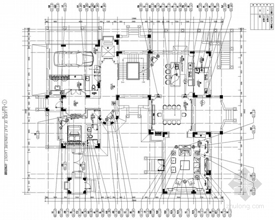 3层小别墅图纸效果图资料下载-[北京]东方小夏威夷简约现代别墅装修CAD施工图（含效果图）
