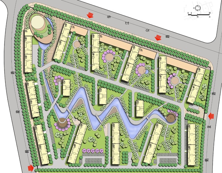 [上海]嘉定知名地产广场商住综合体高层住宅建筑方案文本（PDF+JPG+Word)-总平面图