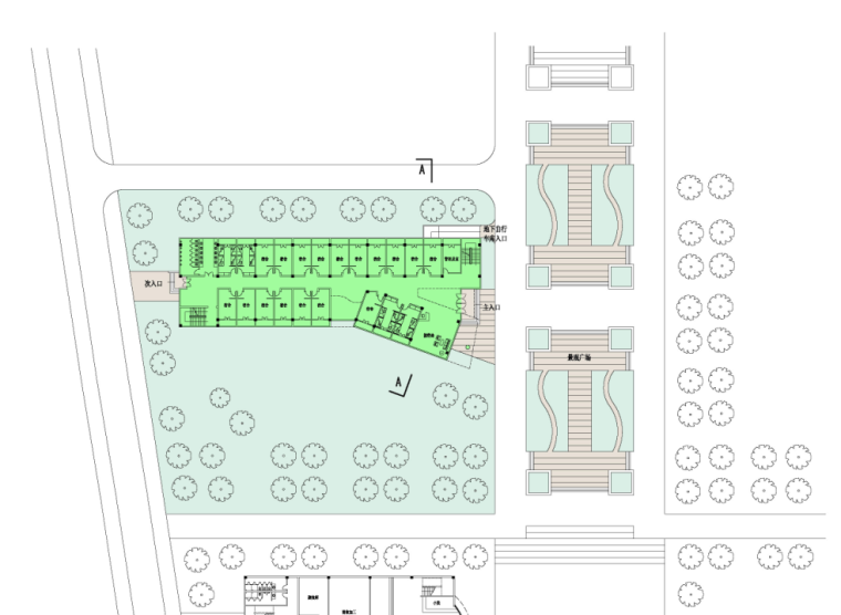 [甘肃]红砖面墙大学教学楼、图书馆及食堂、宿舍建筑（含CAD）-红砖面墙大学教学楼、图书馆及食堂、宿舍建筑平面图