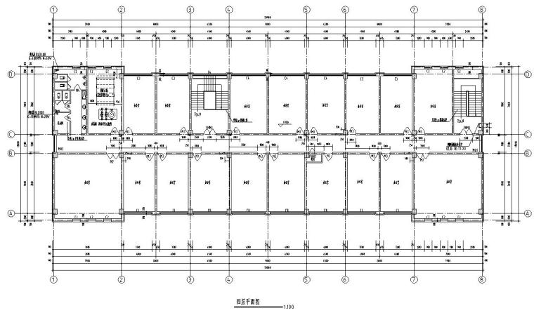 [宁夏]四层现代式框架结构仓储基地建筑施工图-四层现代式框架结构仓储基地建筑平面图