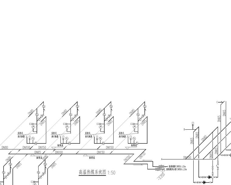 水泵房施工图-高温热媒系统图