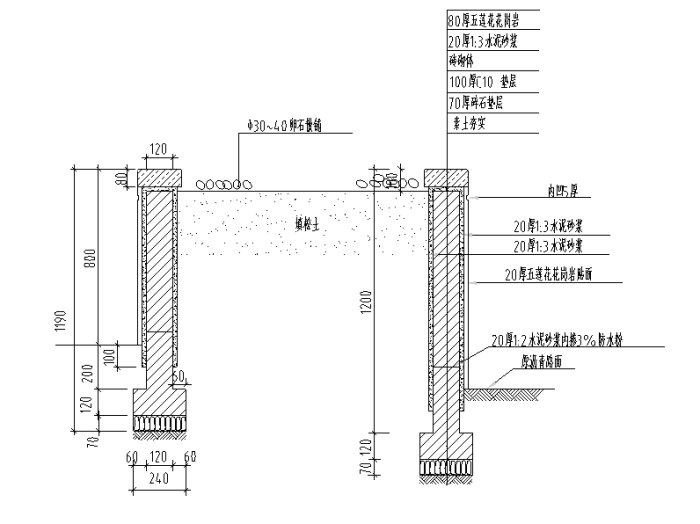 花坛CAD图纸资料下载-古色古香花坛施工图