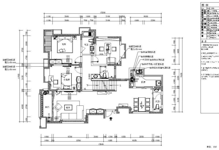 [安徽]现代简约风格复式楼层施工图设计及效果图（附ppt文案）-插座布置图