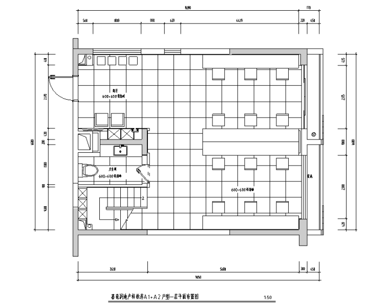 白色之梦现代风格办公空间设计施工图（附效果图）-平面布置图