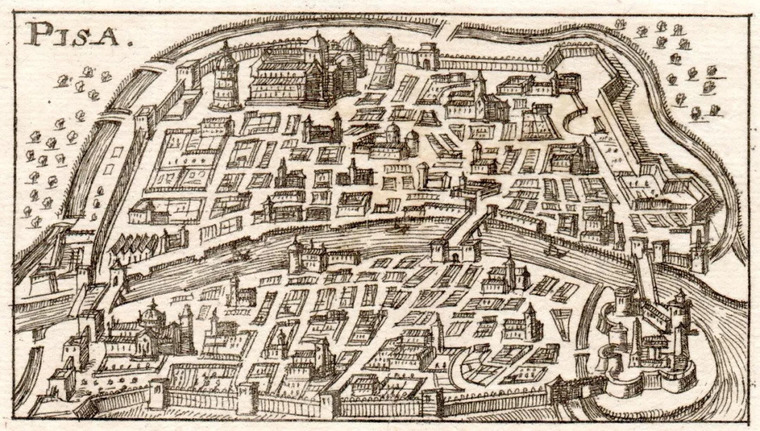比萨城的旧地图