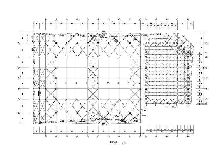 钢结构体育馆建筑施工图资料下载-[天津]大学新建L形综合体育馆全套施工图201