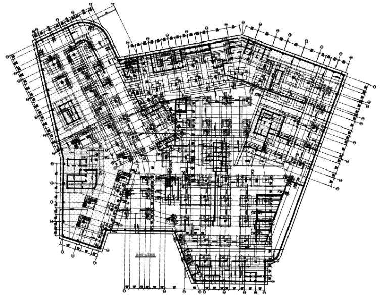 [青岛]9/10层框剪结构商业楼施工图(含酒店)-基础配筋平面图