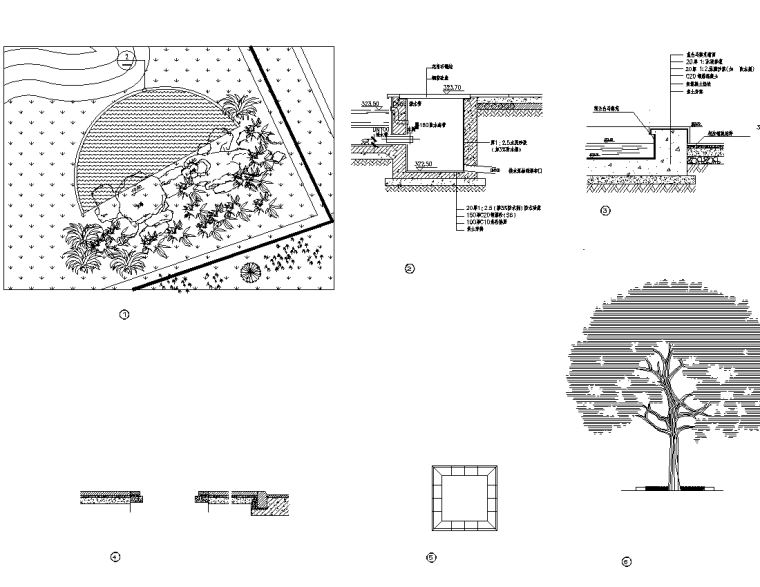 [重庆]质量监督检验中心建设项目装饰及附属工程施工图预算-园林绿化景观大样·png