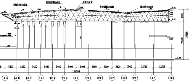 博物馆屋面工程施工组织设计（钢结构）-4主入口檐口剖面图
