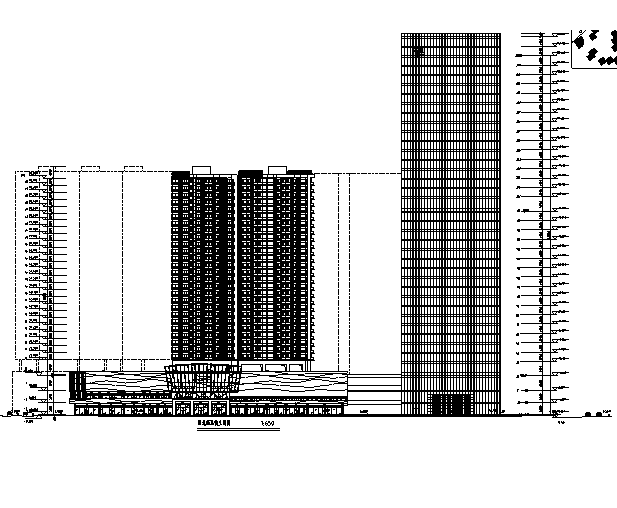 [广东]商务中心区（城市综合体）地下车库楼建筑方案cad图-商务中心区（城市综合体）地下车库楼建筑方案cad图