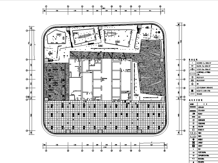 LA公园一号广场办公空间设计施工图（附效果图+材料清单）-综合天花图
