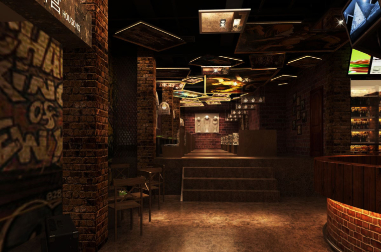 复古风酒吧3D成套模型及高清贴图-熬夜做的清吧-(4)