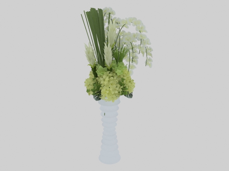 漂亮花瓶3D模型资料下载-漂亮插花瓶3D模型下载