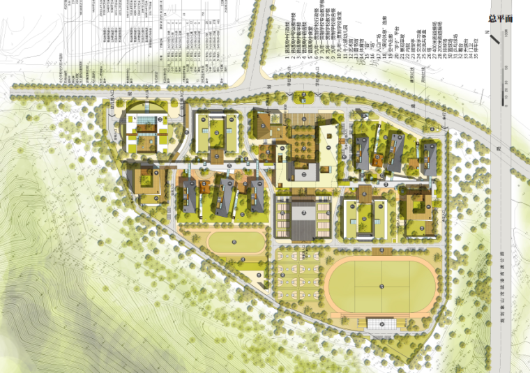 北仑滨海国际合作学校建筑设计方案文本-总平面图