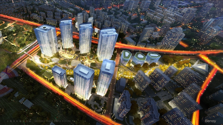 上海尚悦街西街综合体资料下载-[上海]贝诺Benoy上海南站综合体项目三期概念设计方案(四版)+效果图（含景观、室内方案）