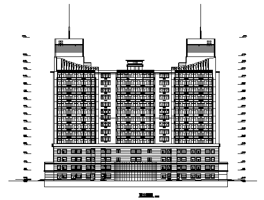 宾馆建筑结构施工图资料下载-高层框剪结构双子酒店建筑设计施工图