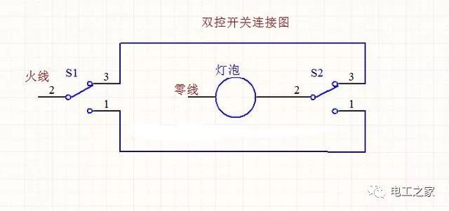 用开关控制灯资料下载-两个开关控制一个灯，双控开关的2种接法