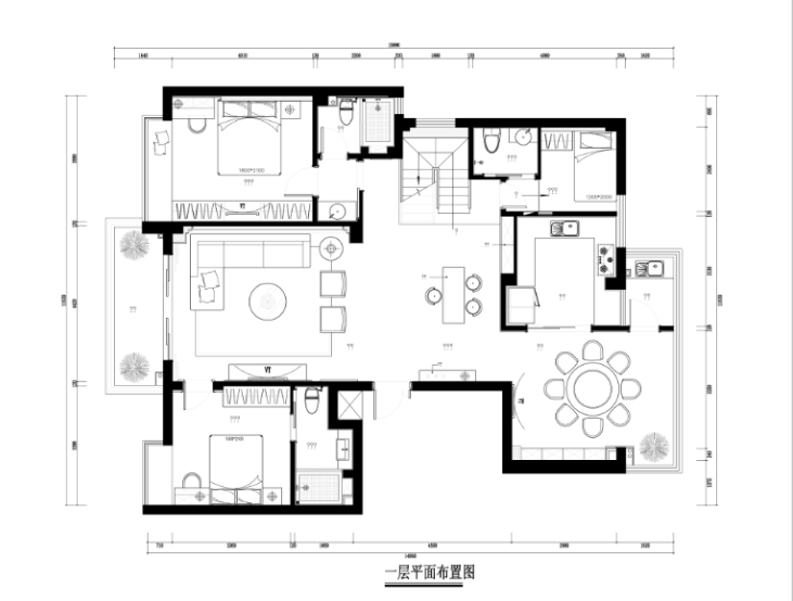 美式复式楼装修图片资料下载-连江复式楼室内装修设计完整施工图及效果图