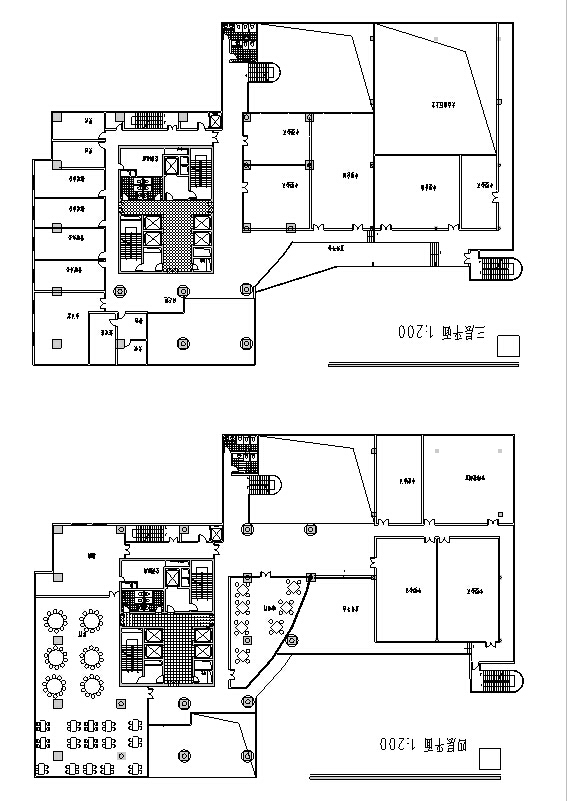 3套高层商住综合楼建筑设计施工图CAD-高层商业办公综合楼建筑设计平面图2