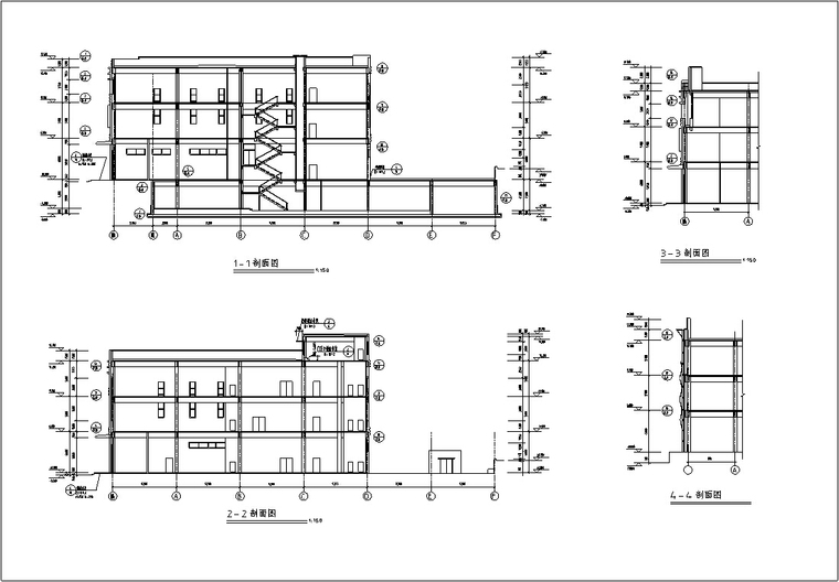 5套现代多层购物中心商业建筑设计施工图CAD-大连北市万盛多层购物广场建筑剖面图