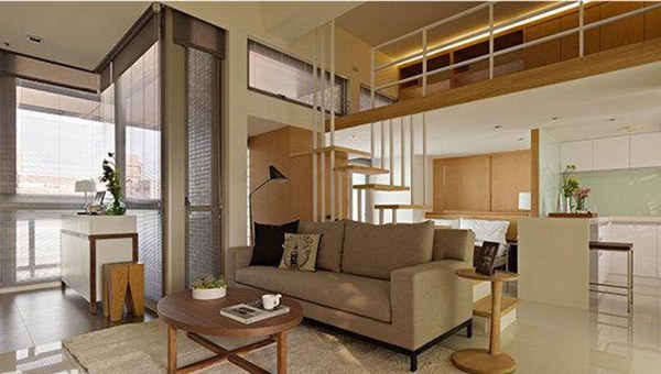 2018装修案例资料下载-原木风格Loft公寓装修案例，让阳光穿透隔断充满空间!