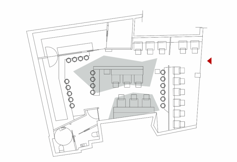 咖啡馆空间设计案例资料下载-Mirabous咖啡馆室内设计方案图