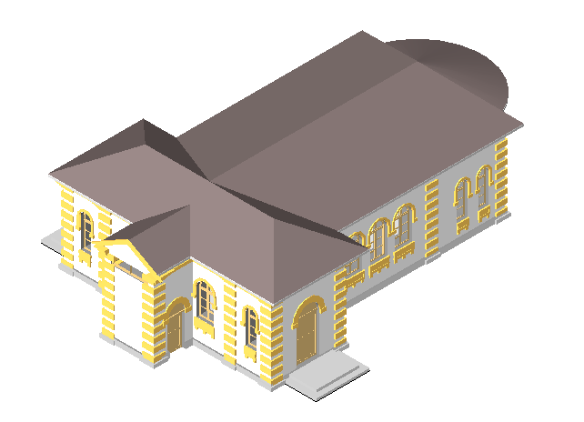 revit施工模型资料下载-BIM模型-revit模型-教堂模型