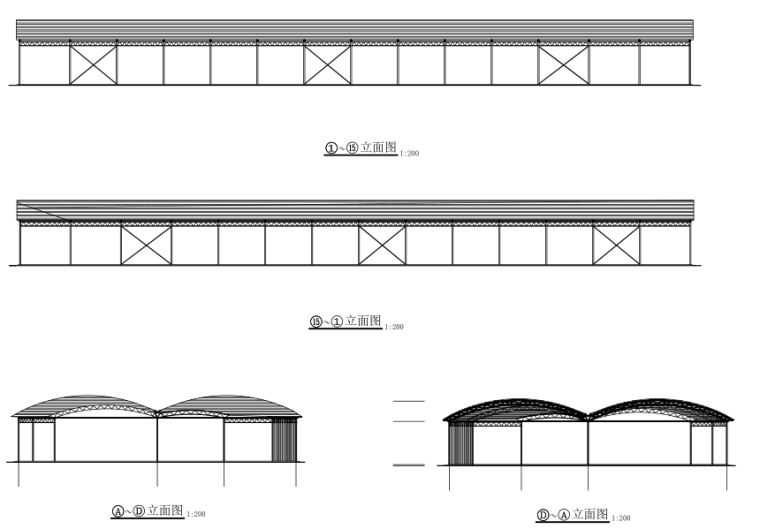 钢管桁架大棚设计资料下载-单层钢管桁架结构蔬菜批发市场大棚结构施工图