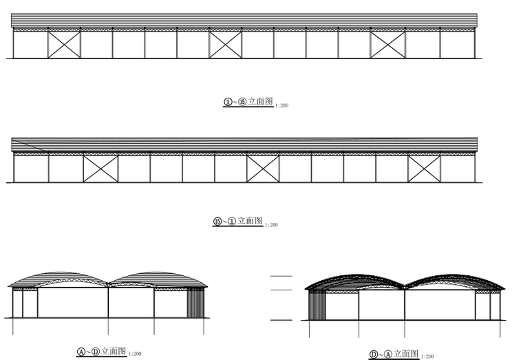 加油站大棚施工图资料下载-单层钢管桁架结构蔬菜批发市场大棚结构施工图