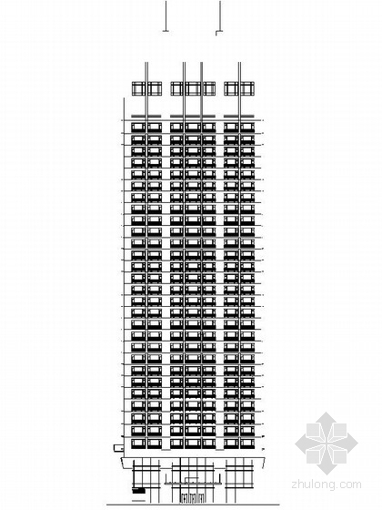 超高层办公平面图效果图资料下载-[广东]26层玻璃幕墙办公大厦设计施工图（知名建筑 含效果图）