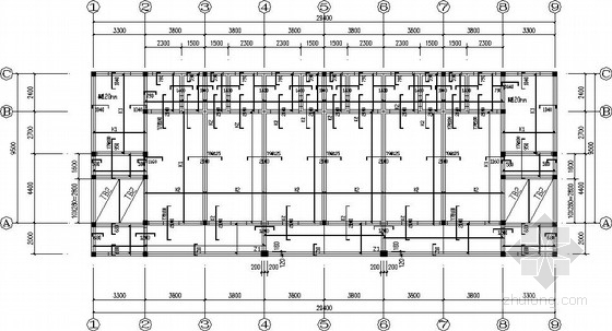 四层平屋顶砌体宿舍楼结构施工图