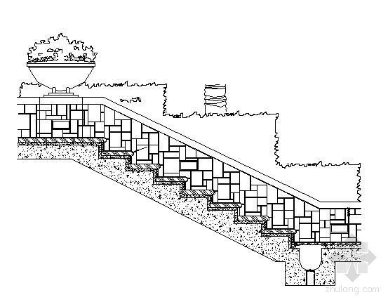 景观台阶墙资料下载-矮墙台阶详图