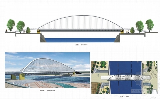 [天津]滨水激情活力城市公共绿地景观规划设计-桥梁概念性方案
