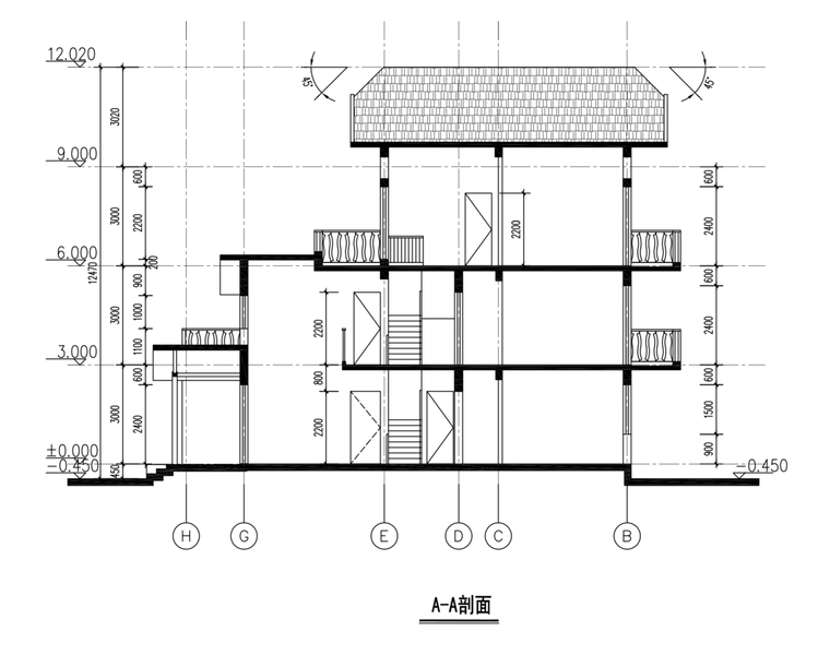 新农村田园坡屋顶三层独栋别墅建筑设计施工图-屏幕快照 2019-01-23 上午11.09.59