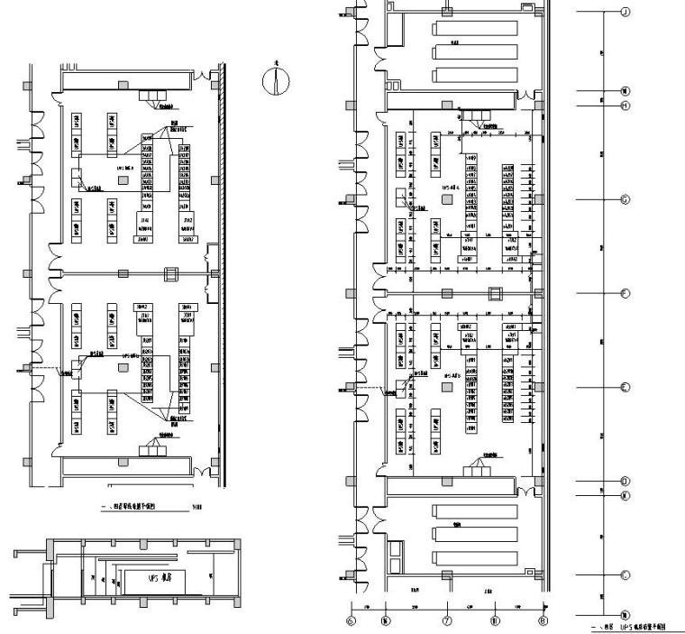 陕西数据中心电气系统图-一~四层UPS机房布置平面图