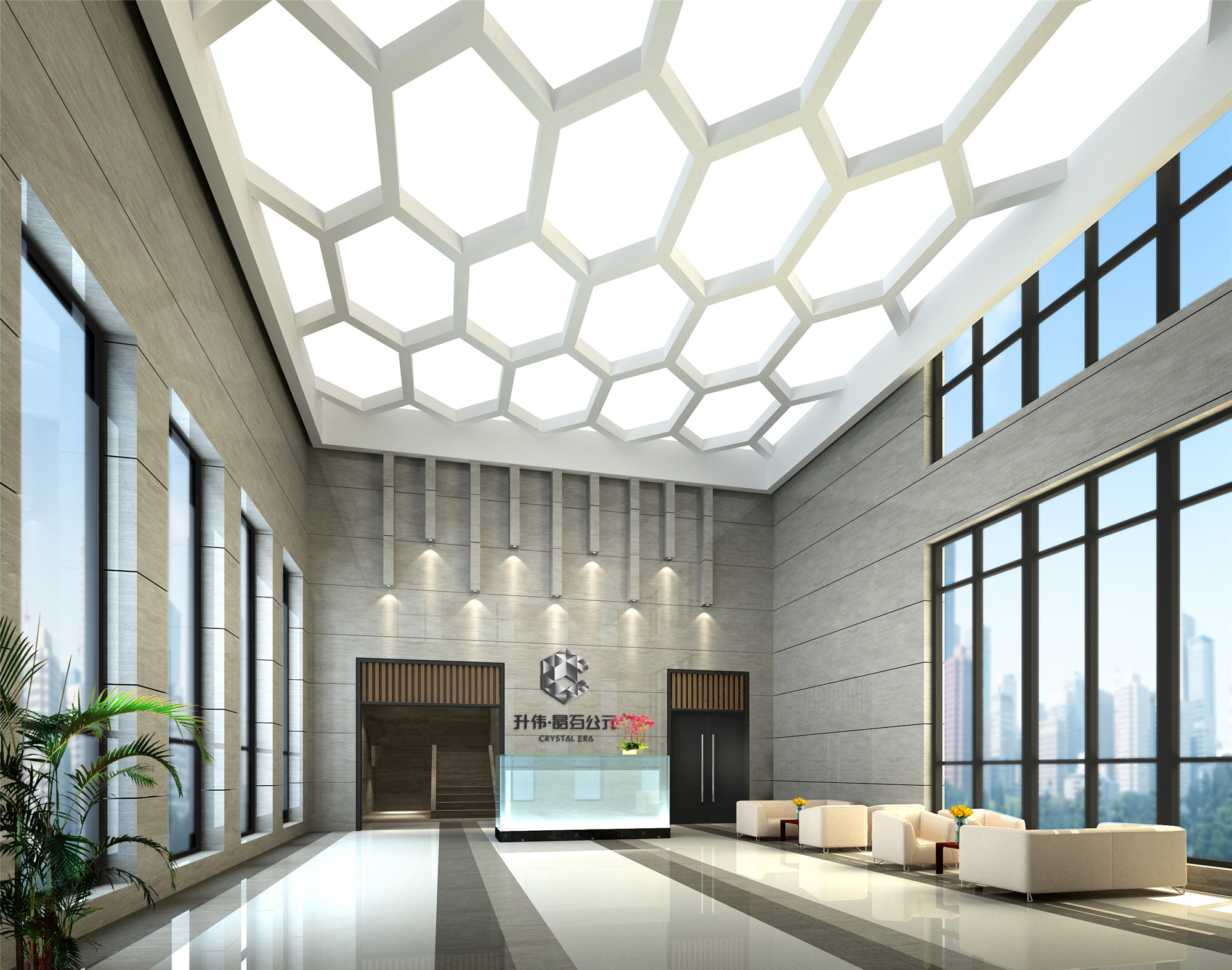 晶石公元写字楼公共区域-室内设计作品-筑龙室内设计论坛