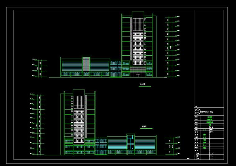 [江苏]徐州某县新城区医院建筑设计文本（CAD+SU+文本）-门诊部立面图1