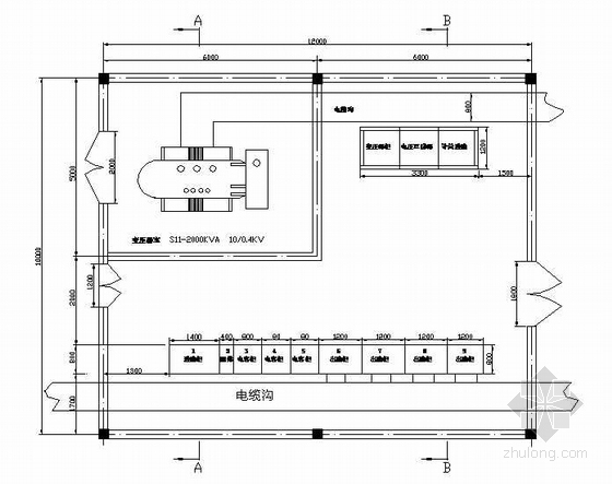 医院高低压电气主接线图资料下载-2000KVA变电所高低压全套图