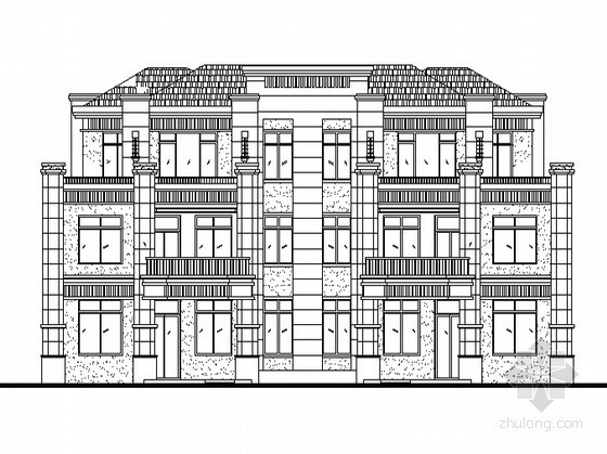 [徐州]某现代住宅小区某三层别墅建筑施工套图